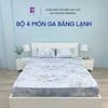  Bộ 4 Món Băng Lạnh SAMY BEDDING Siêu Mát Lạnh Hoa Tím 
