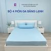  Bộ 4 Món Băng Lạnh SAMY BEDDING Siêu Mát Lạnh Xanh Biển Trơn 