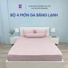  Bộ 4 Món Băng Lạnh SAMY BEDDING Siêu Mát Lạnh Hồng Trơn 