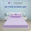  Bộ 4 Món Băng Lạnh SAMY BEDDING Siêu Mát Lạnh Tím Trơn 