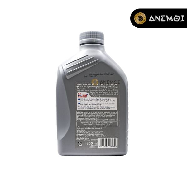  Nhớt tổng hợp 100% dành cho xe tay ga SHELL CITY SCOOTER 10W-30 