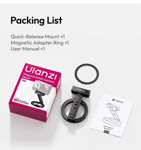 ULANZI MA04 MagLock Giá Đỡ Tháo Lắp Nhanh Từ Tính Đa Năng Cho Camera DJI Action 3/4/5/6/Nano Chính Hãng | Kingcom