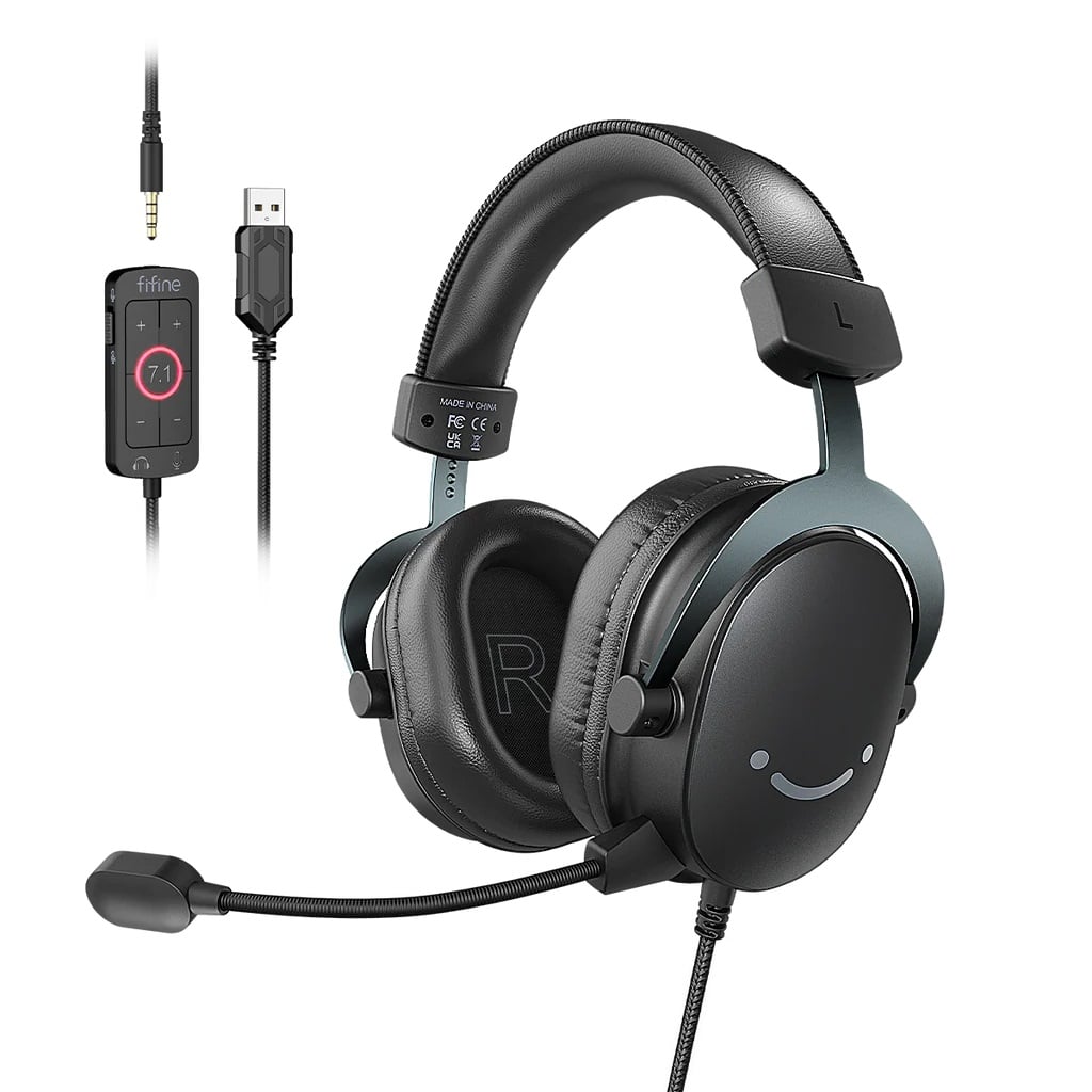 Fifine H9 - Tai nghe USB thiết kế kèm Micro tháo rời - đèn RGB đổi màu
