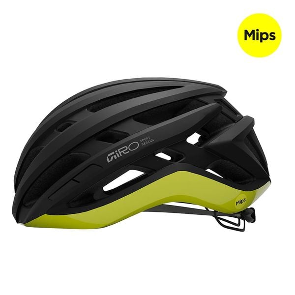 Mũ Bảo Hiểm Xe Đạp Đường Trường | Agilis Mips_Matte Black/ Yellow