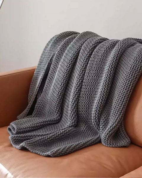  Weave Knit Throw - Grey 