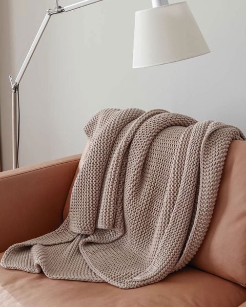  Weave Knit Throw - Brown 