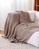  Weave Knit Throw - Brown 