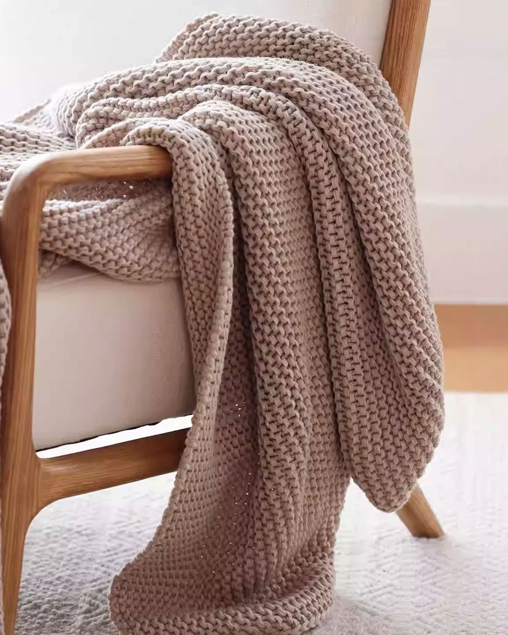  Weave Knit Throw - Brown 