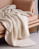  Weave Knit Throw - Off White 