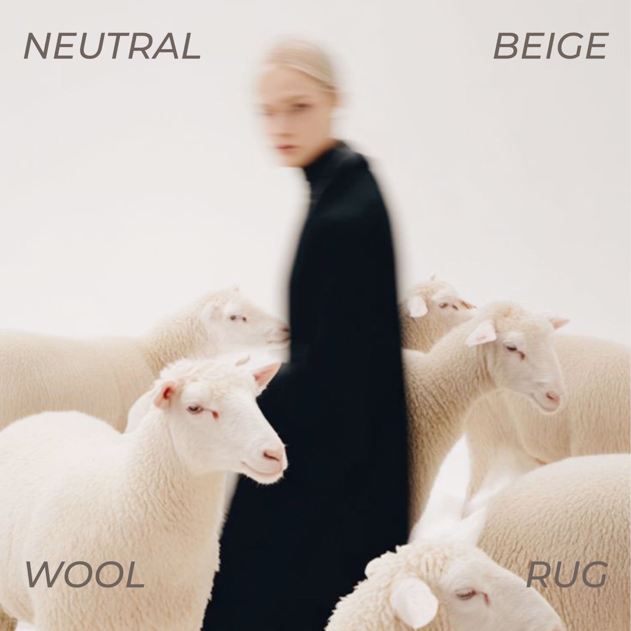  Neutral Beige Wool Rug 