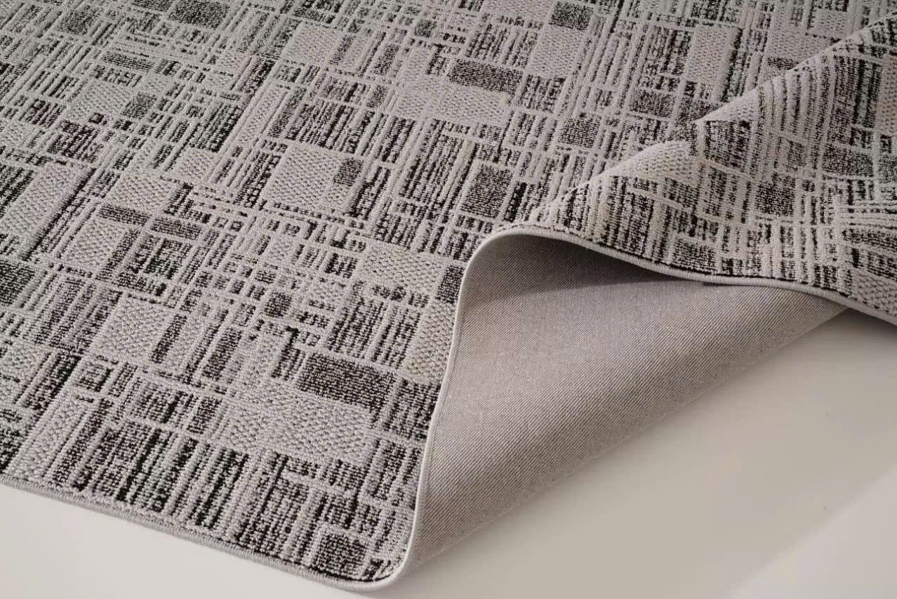  The Raw Dark Grey Canvas Rug 