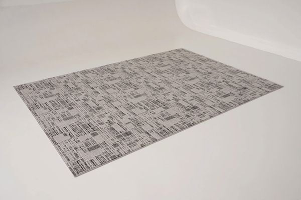  The Raw Dark Grey Canvas Rug 