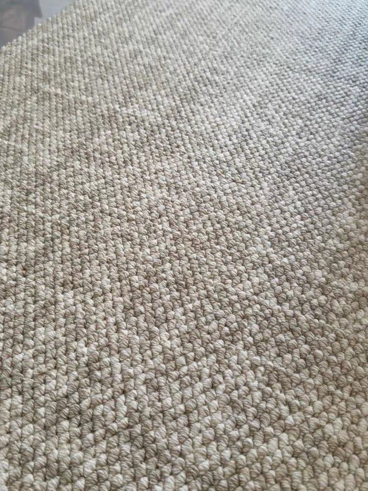  New Neutral Beige Wool Rug 