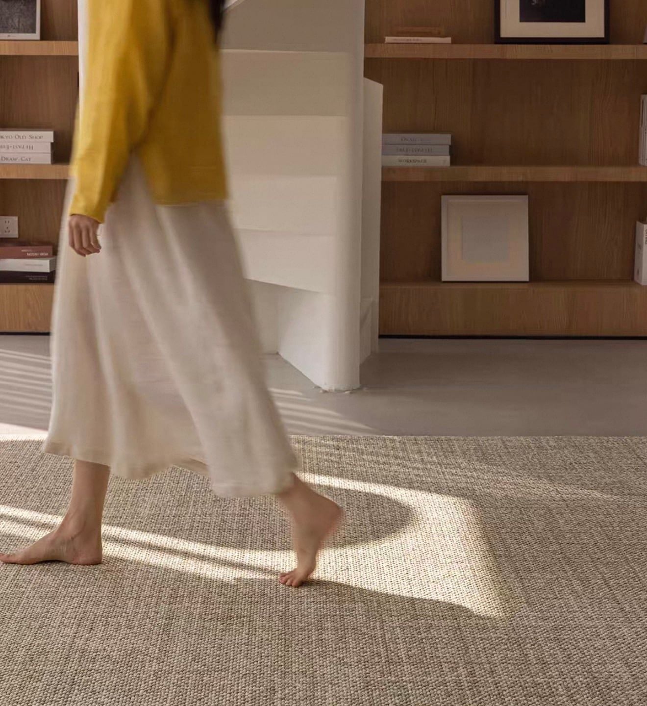  New Neutral Beige Wool Rug 