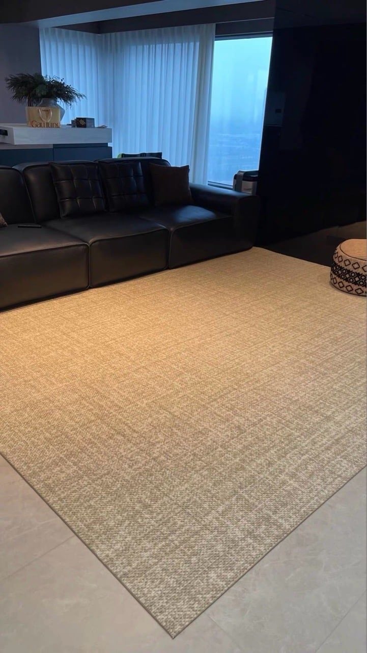  New Neutral Beige Wool Rug 