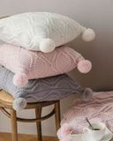  Chenille Knit Cushion - Pink 