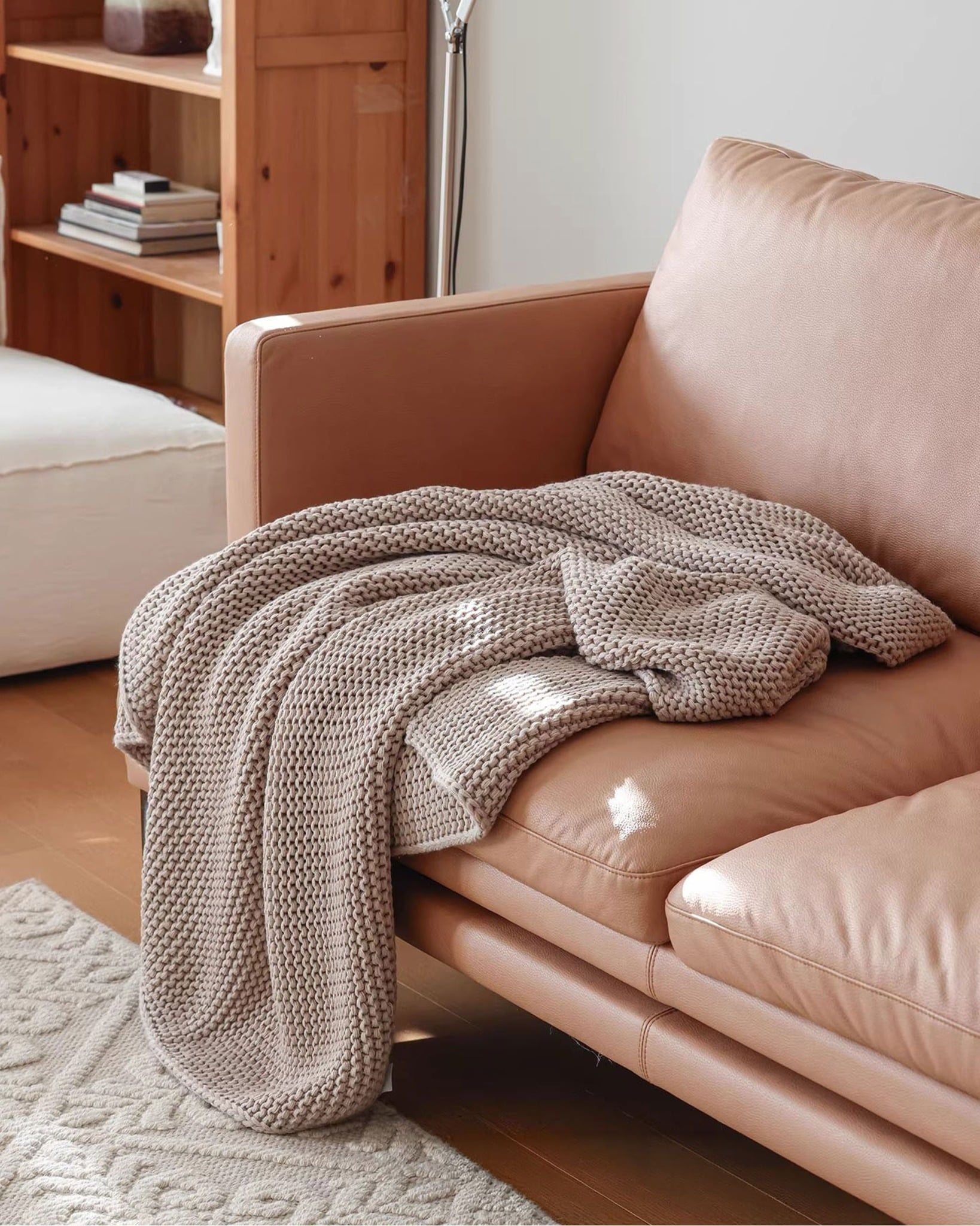  Weave Knit Throw - Brown 