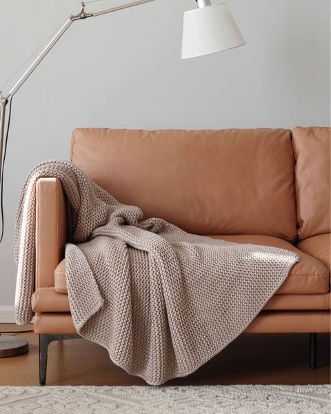  Weave Knit Throw - Brown 