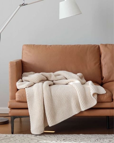  Weave Knit Throw - Off White 