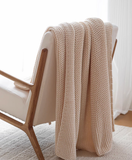  Weave Knit Throw - Off White 