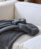  Weave Knit Throw - Grey 