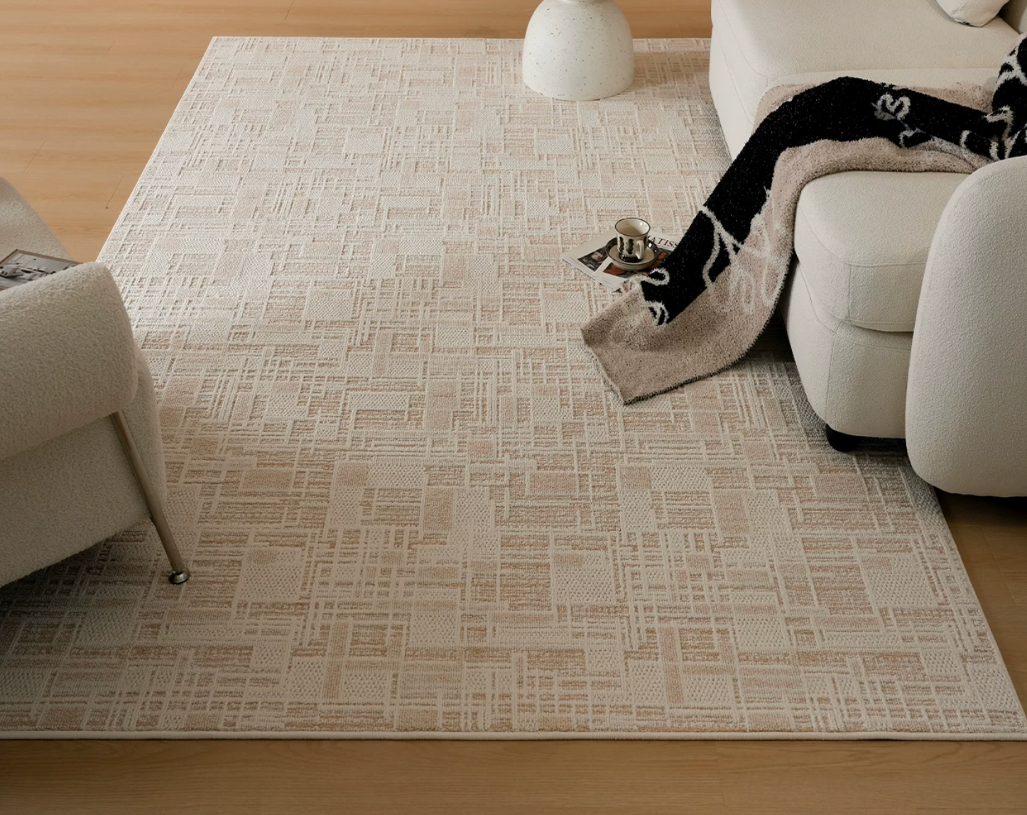  The Raw Beige Canvas Rug 