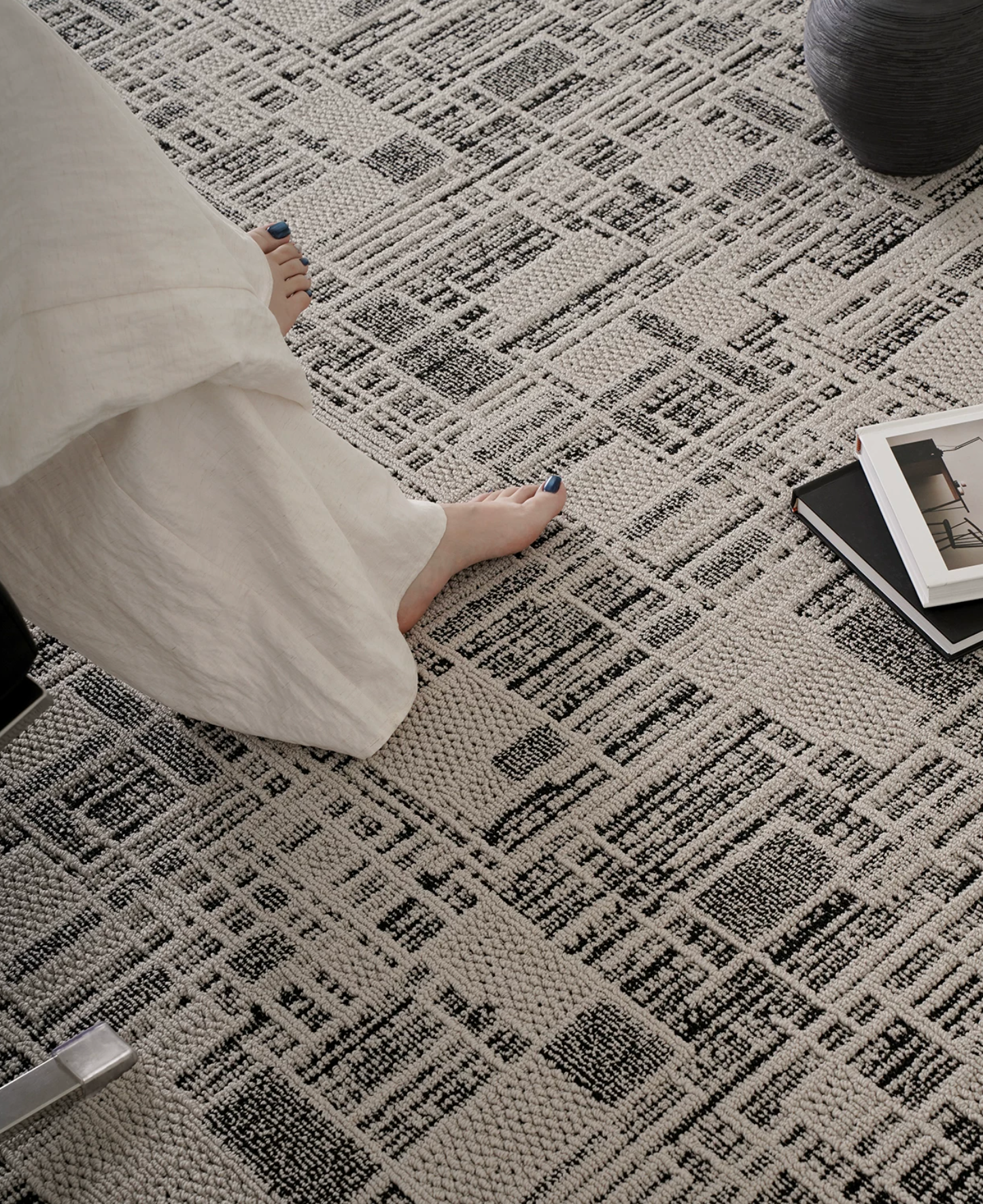  The Raw Dark Grey Canvas Rug 