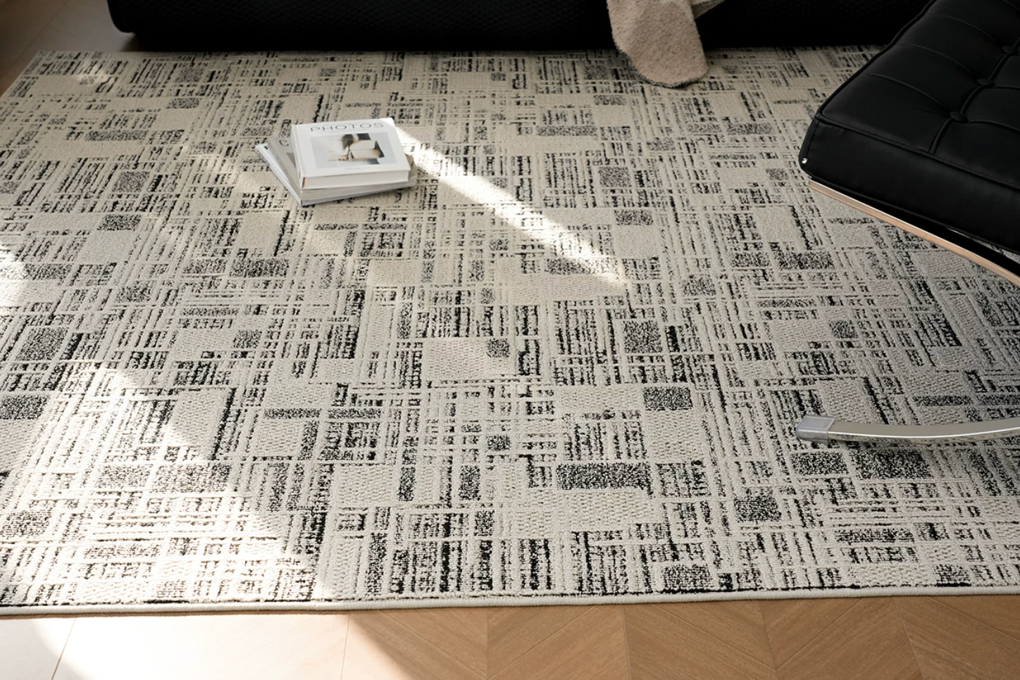  The Raw Dark Grey Canvas Rug 