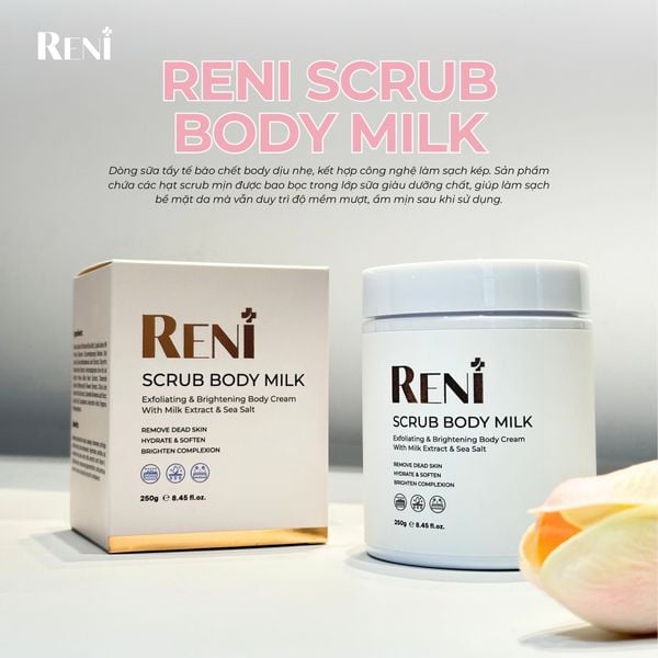  Scrub tẩy da chết RENI Scrub Body Milk chiết xuất Sữa & Muối biển 
