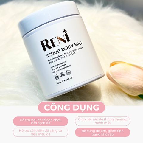  Scrub tẩy da chết RENI Scrub Body Milk chiết xuất Sữa & Muối biển 