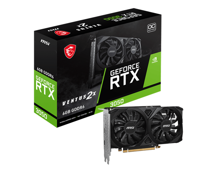 Card màn hình MSI RTX 3050 Ventus 2X 6Gb OC DDR6