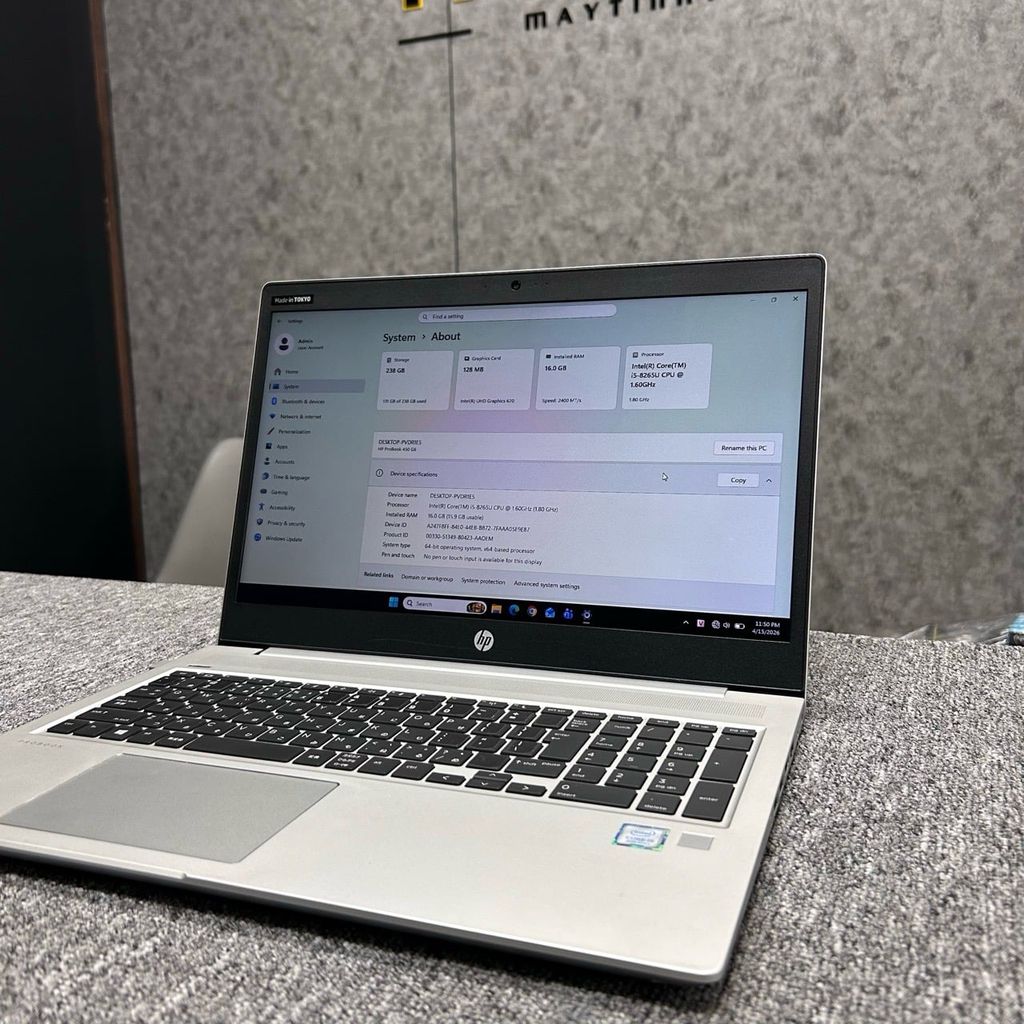 Laptop HP ProBook 450G6 (I5-8265U/ Ram 16GB/ SSD 256GB/ 15.6