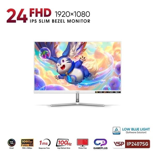 Màn hình VSP IP2407SG 24inch IPS | FHD | VGA | HDMI | 100Hz Trắng