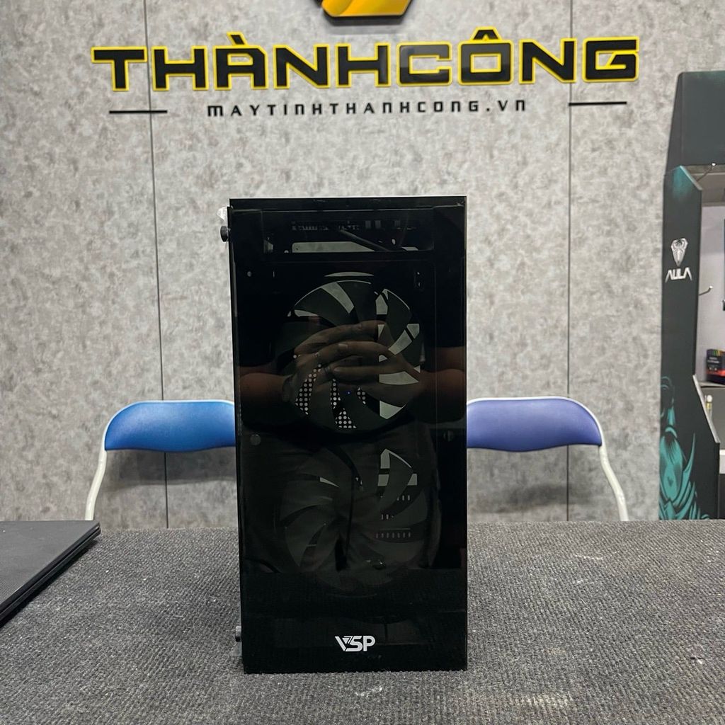 CASE VISION VSP V212 ĐEN mATX ( 2 mặt kính) USED