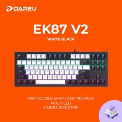Bàn Phím Cơ Gaming Dareu Ek87 V2 - Black - White (Multi-Led) BROWN SWITCH