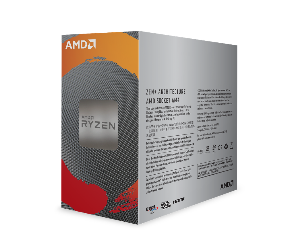 CPU AMD RYZEN 3 3200G | 3.6GHz Up to 4.0GHz, AM4, 4 Cores 4 Threads Box Chính Hãng