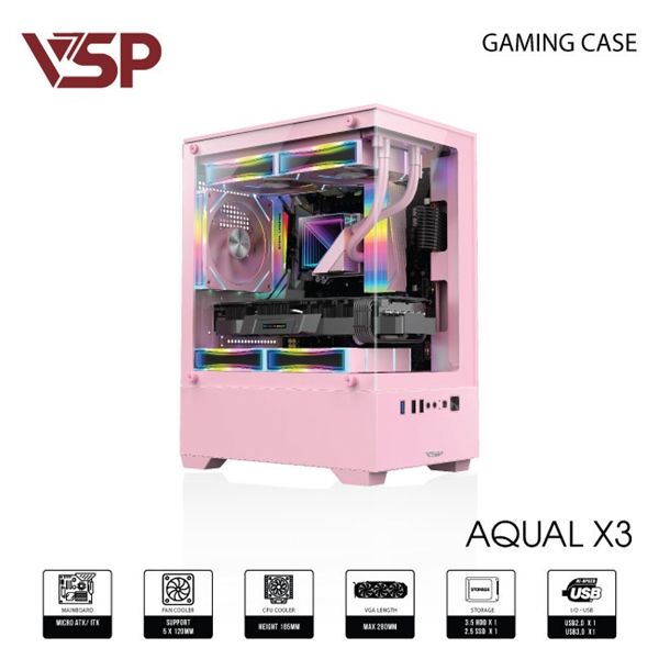 Casse VSP Aqual X3 - Hồng (no Fan)