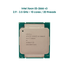 CPU Intel Xeon E5-2666 v3 / 2.9 - 3.5 GHz / 10 cores - 20 threads
