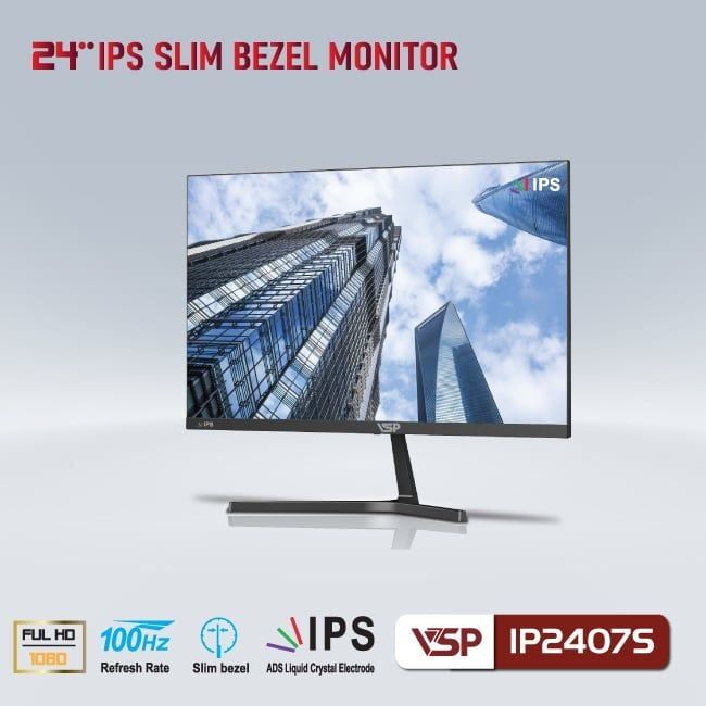 Màn hình VSP IP2407S 24 inch Full HD 100Hz IPS | VGA | HDMI - BLACK