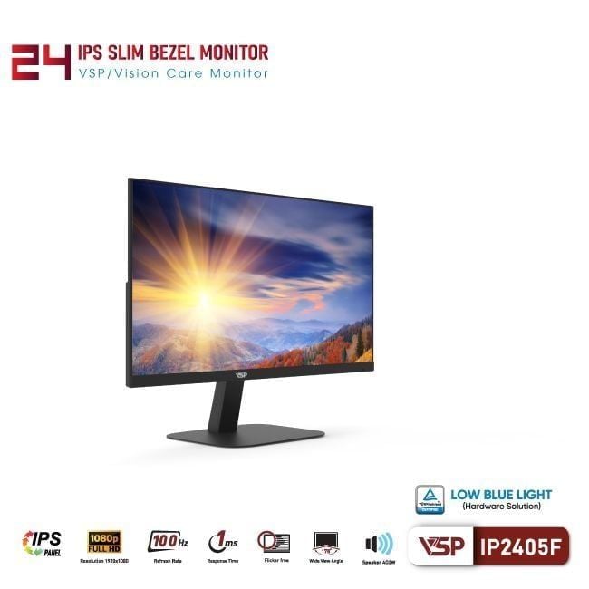 MÀN HÌNH 24 INCH VSP IP2405F (23.8''/ FHD/ IPS/ 100Hz/1ms) PHẲNG