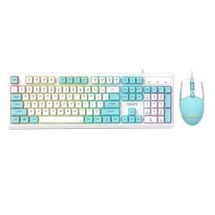 COMBO PHÍM CHUỘT TOMATO S110 RGB Trắng - Lam