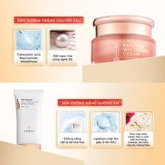 Bộ đôi Kem Dưỡng Trắng LANCI 50ml và Sữa chống nắng LANCI 50ml giúp dưỡng trắng và bảo vệ da
