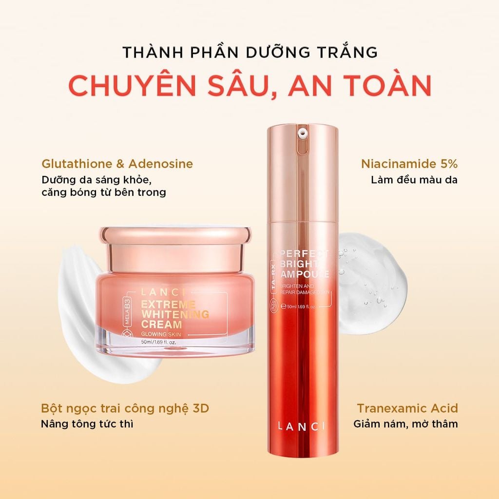 Bộ Dưỡng Trắng 3D-Brighty LANCI (Serum + Kem Dưỡng Trắng) 50ml