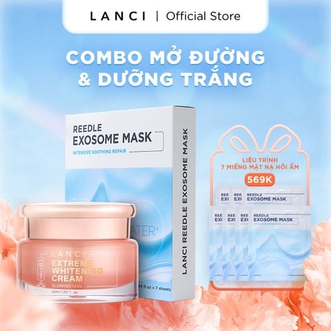 Bộ Đôi Dưỡng Trắng và Phục Hồi Da LANCI (Kem Dưỡng Trắng 50ml + Hộp Mặt Nạ Vi Kim Exosome)