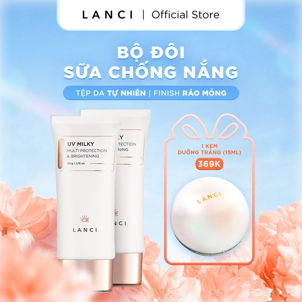 Bộ 2 Sữa Chống Nắng Dưỡng Ẩm LANCI (50ml x2)