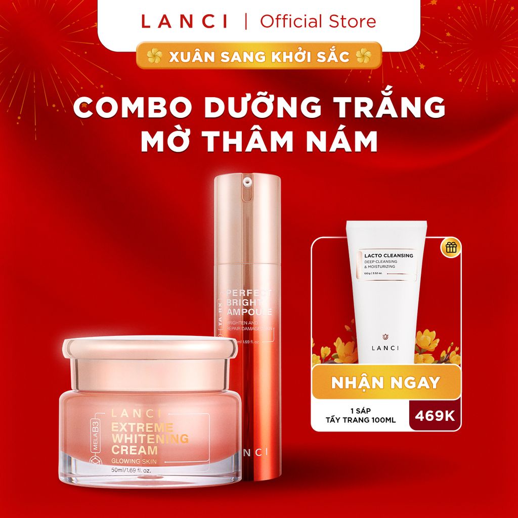 Bộ Dưỡng Trắng 3D-Brighty LANCI (Serum + Kem Dưỡng Trắng) 50ml