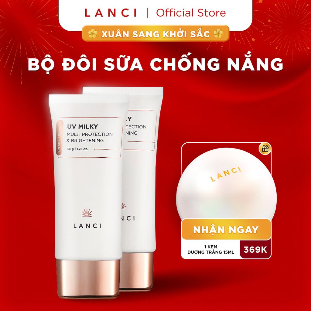 Bộ 2 Sữa Chống Nắng Dưỡng Ẩm LANCI (50ml x2)