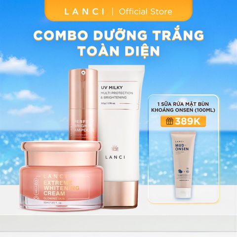 Bộ Dưỡng Trắng Toàn Diện LANCI  (Serum + Kem dưỡng trắng + Chống nắng)