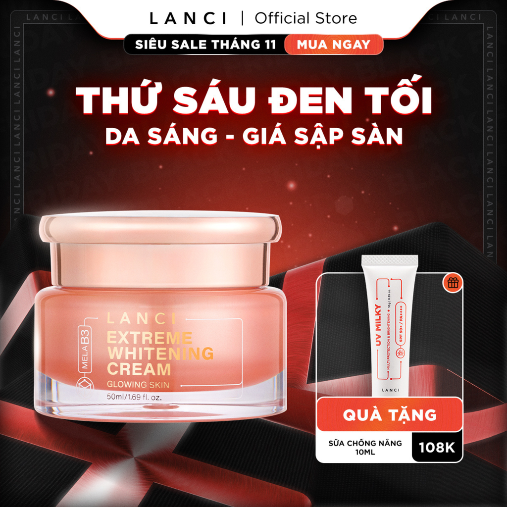 Kem Dưỡng Trắng Da LANCI Extreme Whitening Cream Glowing Skin MelaB3 50ml