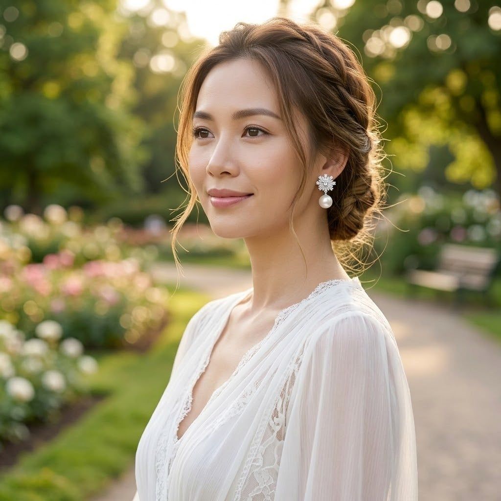Bông Tai Trang Sức Ngọc Trai Elite Freshwater Trắng Hoàng Gia Pearl _ E3261